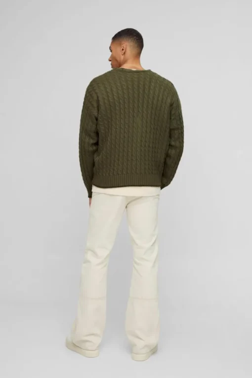 Boxy Varsity Applique Knitted Cardigan