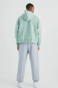 Boxy Zip Through Bonded Scuba Hoodie