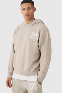 Brushed Boucle Knitted Branded Hooded Tracksuit