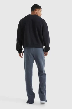 Brushed Rib Ottoman Relaxed Split Hem Jogger