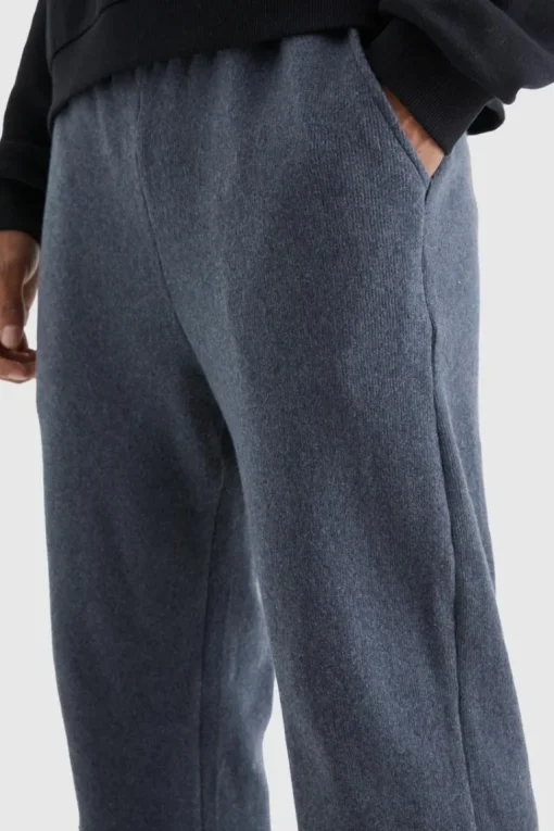 Brushed Rib Ottoman Relaxed Split Hem Jogger