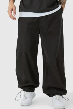 Bungee Waist Twill Parachute Pants