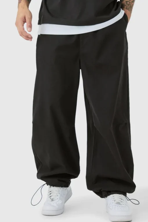 Bungee Waist Twill Parachute Pants