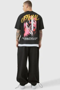 Bungee Waist Twill Parachute Pants