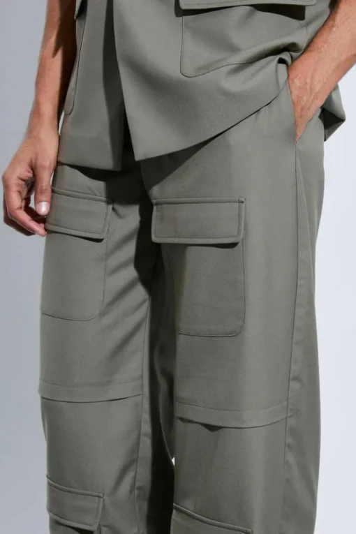Cargo Pocket Wide Leg Trousers