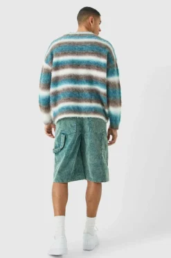 Carpenter Acid Wash Cord Jort In Navy