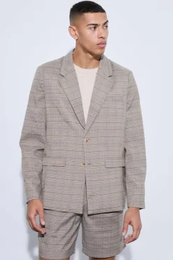 Check Oversized Boxy Blazer