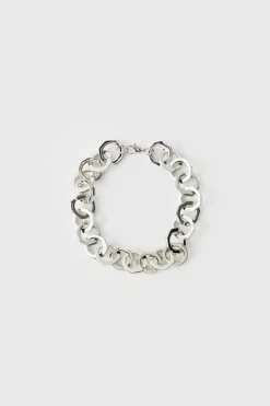 Chunky Metal Bracelet In Silver