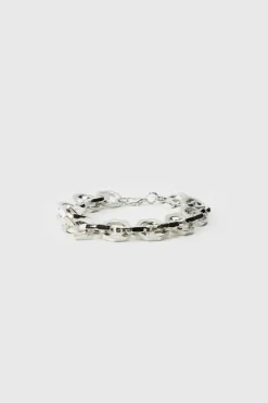 Chunky Metal Bracelet In Silver
