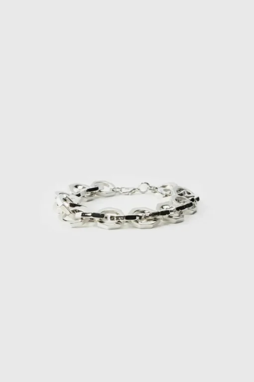 Chunky Metal Bracelet In Silver