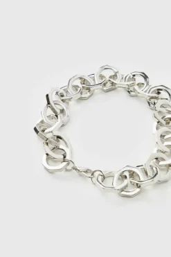 Chunky Metal Bracelet In Silver