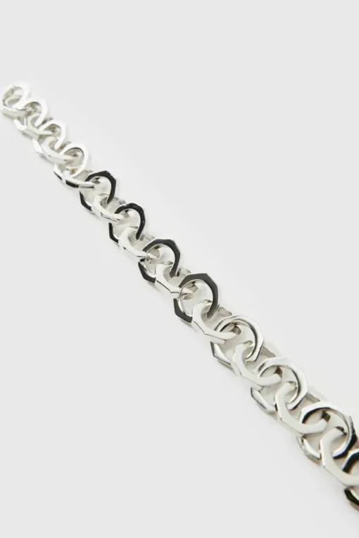 Chunky Metal Bracelet In Silver