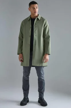 Classic Contrast Panel Trench Coat