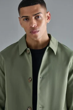 Classic Contrast Panel Trench Coat