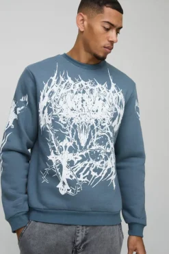 Crew Neck Large Scale Gothic Sweatshirt