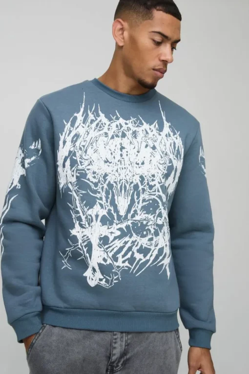 Crew Neck Large Scale Gothic Sweatshirt