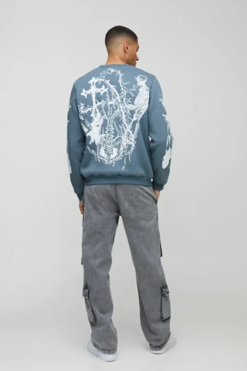 Crew Neck Large Scale Gothic Sweatshirt