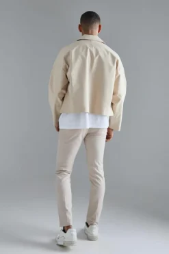 Cropped Double Breasted Trench Coat