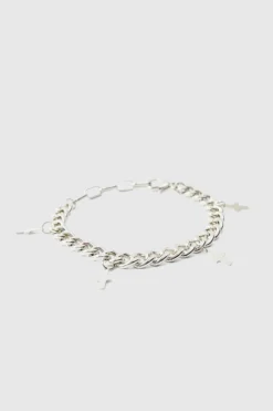 Cross Charm Bracelet in Silver