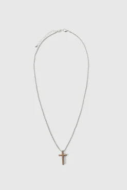 Cross Necklace, Ring And Bracelet Set In Silver