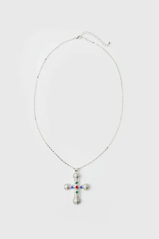 Cross Pendant Necklace In Silver