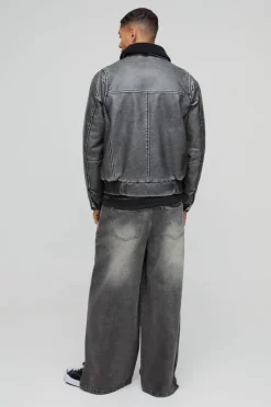 Detachable Borg Collar Aviator Bomber Jacket