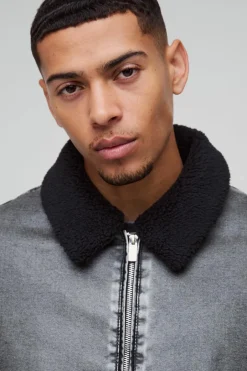 Detachable Borg Collar Aviator Bomber Jacket