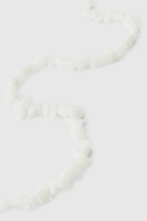 Double Layer Beaded Necklace In White