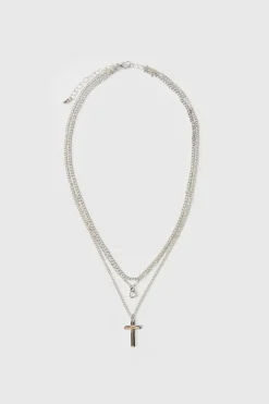 Double Layered Cross Necklace
