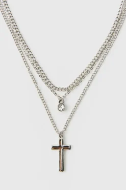 Double Layered Cross Necklace