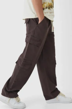 Elasticated Baggy Fit Multi Cargo Trousers