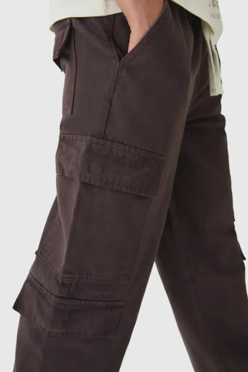 Elasticated Baggy Fit Multi Cargo Trousers
