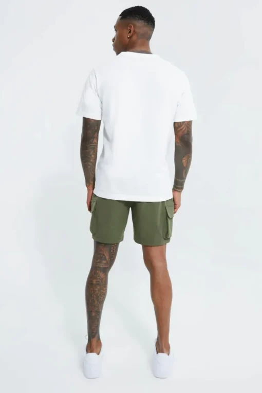 Elasticated Slim Cargo Short With Pintuck