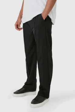 Elasticated Technical Stretch Relaxed Pintuck Trouser