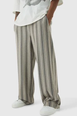 Elasticated Waist Baggy Boucle Trousers