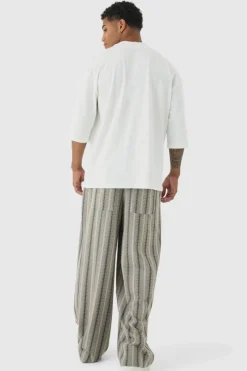 Elasticated Waist Baggy Boucle Trousers