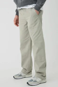Elasticated Waist Baggy Turn Up Hem Chino Trousers