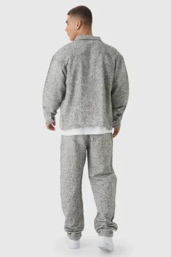 Elasticated Waist Boucle Straight Leg Trouser