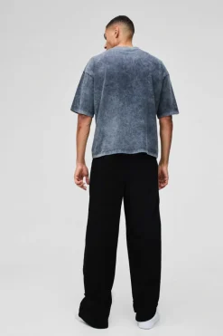 Elasticated Waist Extreme Baggy Twill Waistband Detail Trousers