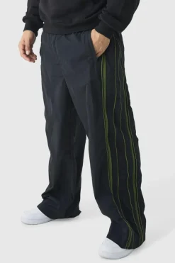 Elasticated Waist Parachute Front Piping Trousers