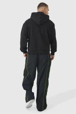 Elasticated Waist Parachute Front Piping Trousers