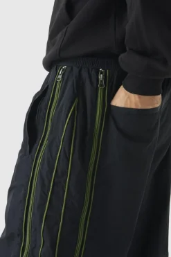 Elasticated Waist Parachute Front Piping Trousers