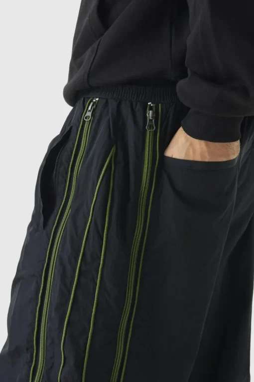 Elasticated Waist Parachute Front Piping Trousers