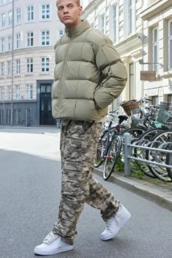 Elasticated Waist Relaxed Stacked Camo Cargo Trousers