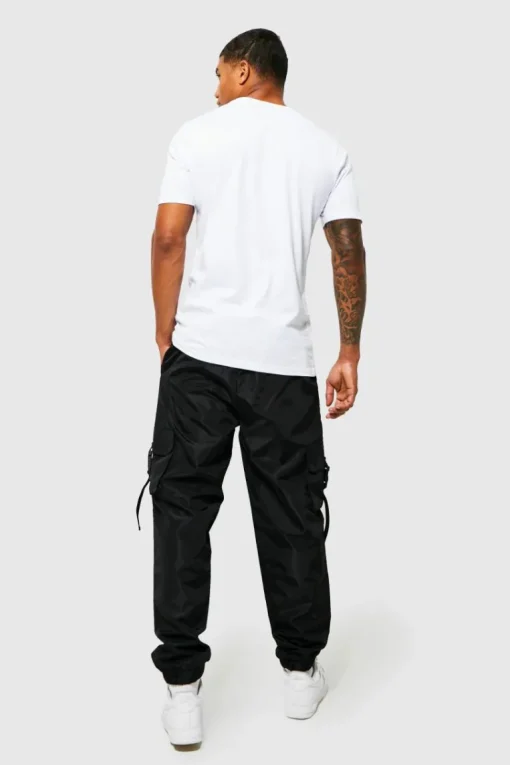 Elasticated Waist Slim Fit Man Shell Cargo Jogger