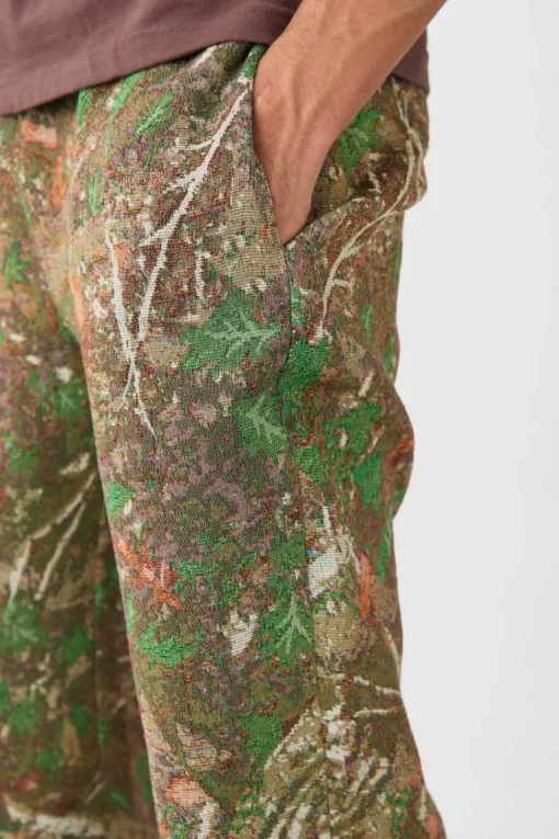 Elasticated Waist Straight Leg Camo Tapestry Trouser