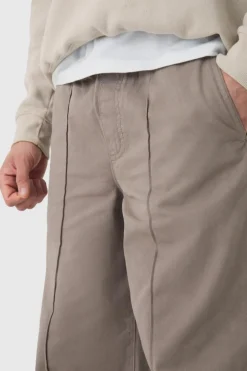Elasticated Waist Wide Leg Pintuck Chino Trousers