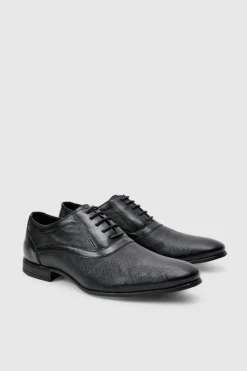 Embossed Faux Leather Oxford