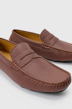 Embossed Loafer In Brown