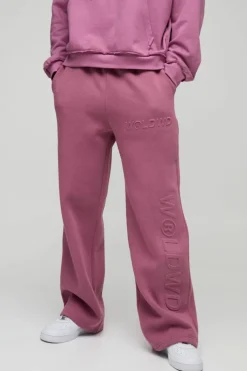 Embossed Worldwide Wide Leg Jogger